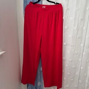 OQQ Red Wide-Leg Pants